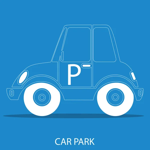 Parkeren pictogram, geïsoleerd, — Stockvector