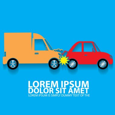 Renk araba kazasında kaza arka yüzü modunda