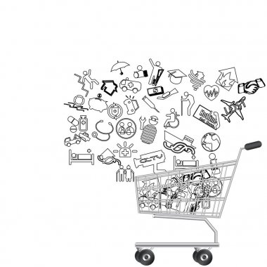 insurance and shopping clipart