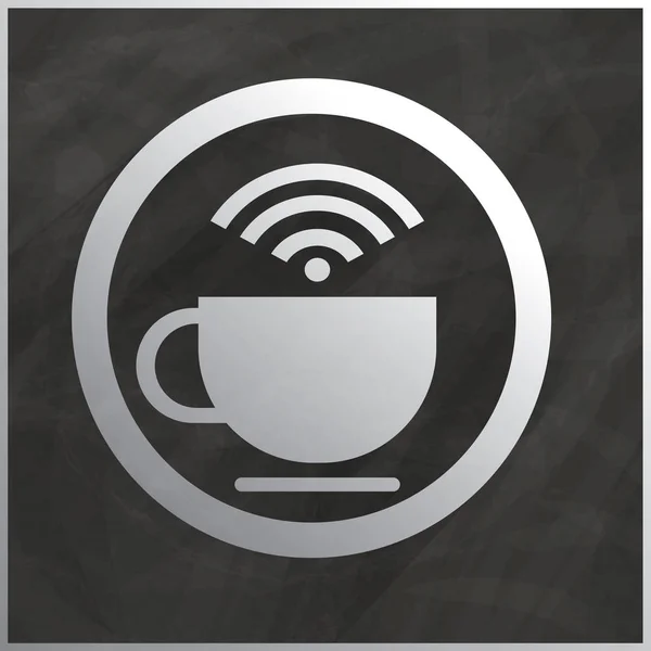 İşareti fincan kahve ve Wifi — Stok Vektör