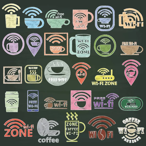 Кава Wi-Fi крейдою — стоковий вектор