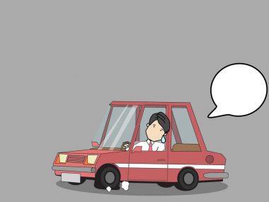 Businessman is driving to work  clipart