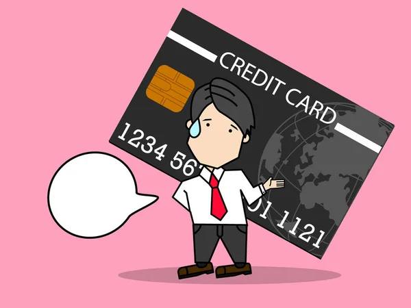 Biznesmen ukryć kredytowej duży problem — Wektor stockowy