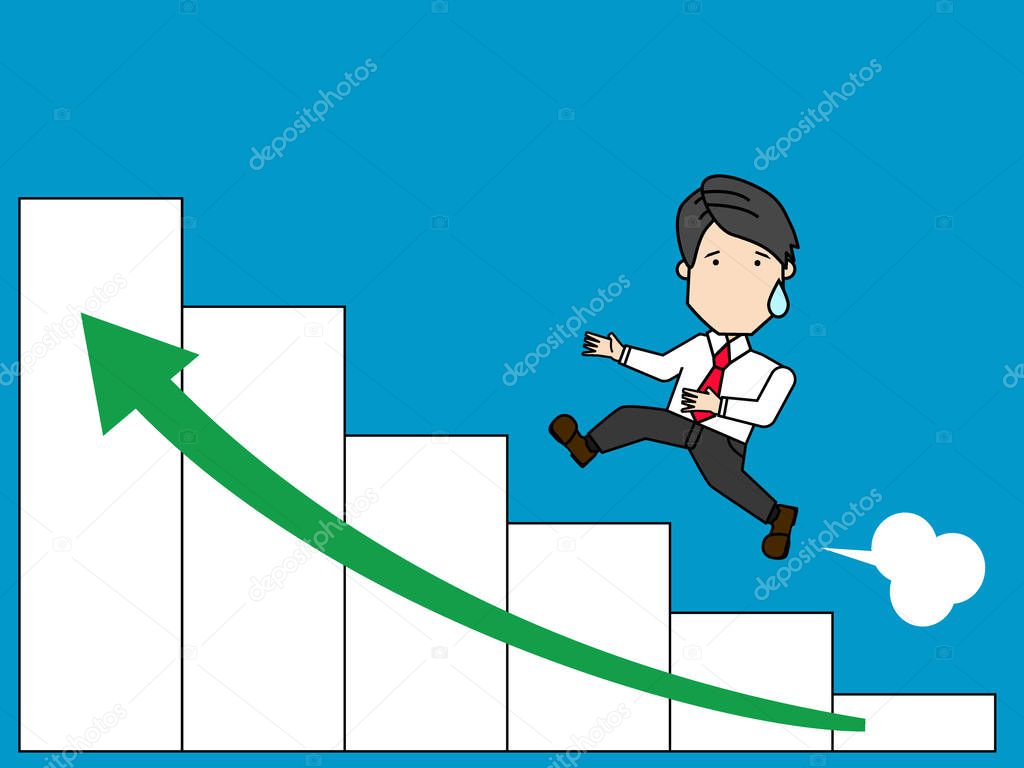 Businessman found arrow graph way