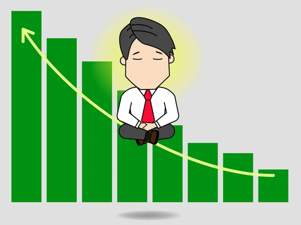 Podnikatel dělá a přemýšlení o růstový graf. — Stockový vektor