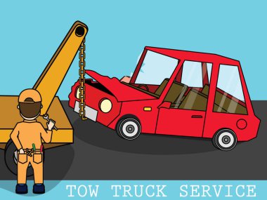 Mekanik vinç arabayı kaldırmak için sadece o accide kullanıyor