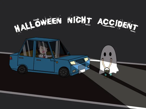 İşadamı arabayı kullanan çocuk kılık Halloween vuruyor