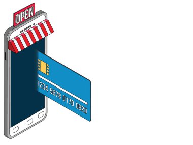 Ticaret ve akıllı telefon ve kredi kartı ile ilgili. 