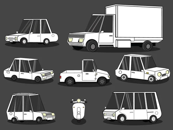 Set van auto collega's voor geometrisch ontwerp. — Stockvector