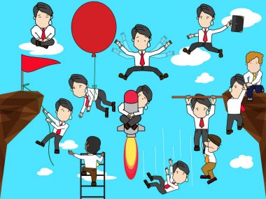 işadamı karakter çeşitli hareketler 