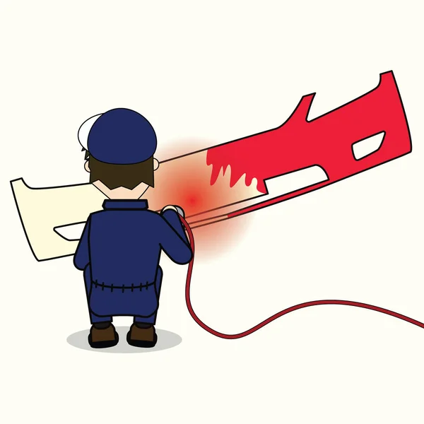 çalışan püskürtme renk araba parçası paramparça.