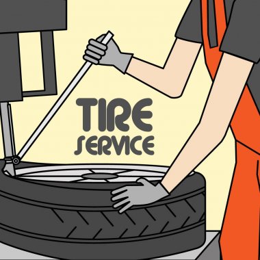 makinist lastik tamir ekipmanları hakkında çalışma.