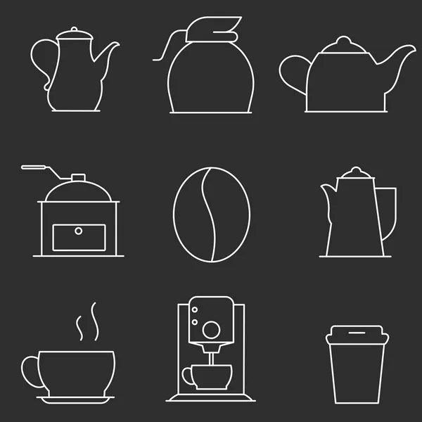 Conjunto de elementos de café — Vector de stock