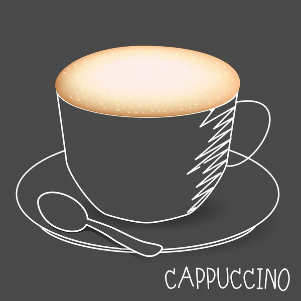 Cappuccino aislado en pizarra — Archivo Imágenes Vectoriales