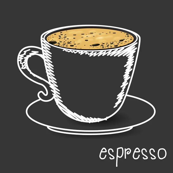 Espresso isolated on blackboard — Stock Vector