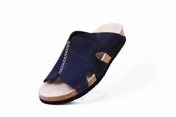 Orthopedische Leren Pantoffels Voor Vrouwen Sandalen Slipper Schoenen Geïsoleerd Witte — Stockfoto