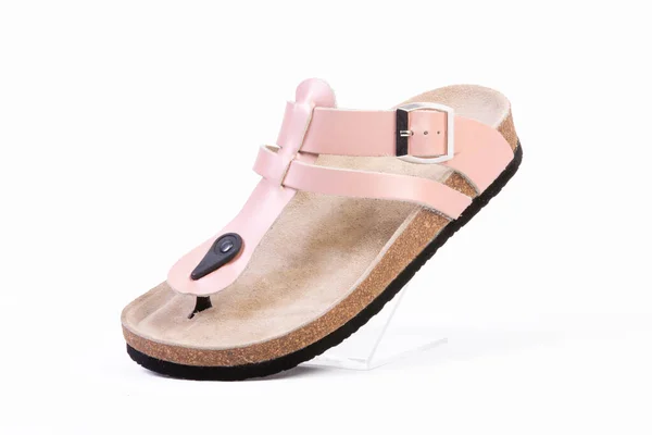 Orthopedic Leather Slippers Women Sandals Slipper Shoes Isolated White Background — Stock Photo, Image
