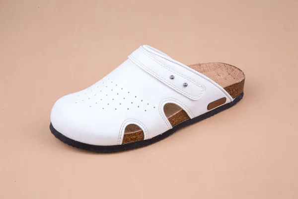 Orthopedic Leather Slippers Women Sandals Slipper Shoes Isolated — Stock Photo, Image