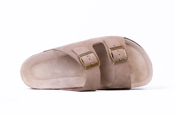 Orthopedic Leather Slippers Women Sandals Slipper Shoes Isolated — Stock Photo, Image