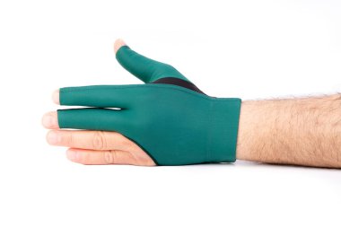 Bilardo eldiveni erkek eli, bilardo eldiveni