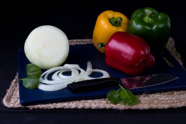 Ajies y cebolla para sazon de cocina