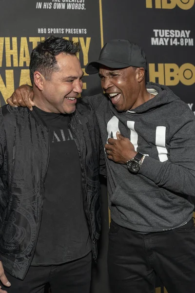 stock image Los Angeles, California, USA - May 8, 2019: Oscar De la Hoya, Sugar Ray Leonard attend HBO 