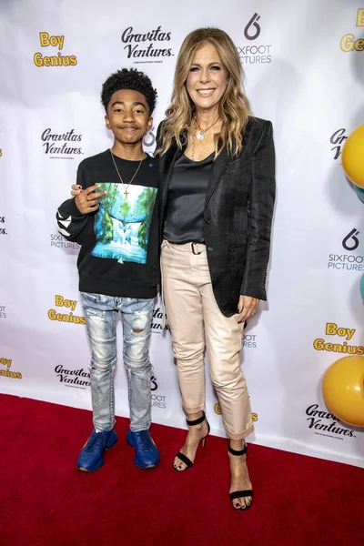 Miles Brown Rita Wilson Attend Boy Genius World Premiere Arena — Stock Photo, Image