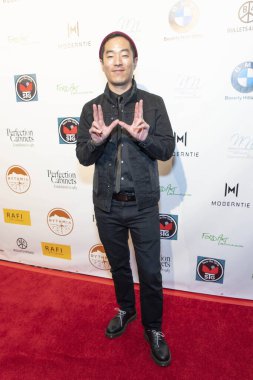 Leonardo Nam, 22 Şubat 2019 'da Beverly Hills' teki Waldorf Astoria Hotel 'de Rafi' nin Seçme Hediye Suiti ve Konseri 'ne katıldı.