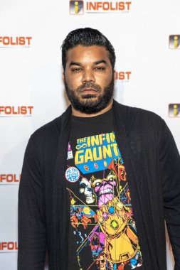 Adrian Dev, 12 Temmuz 2018 'de Hollywood, Kaliforniya' daki OHM Gece Kulübü 'nde 2018 Enfolist Öncesi Comic-Con Bash' e katıldı.