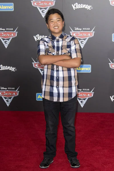 Hudson Yang Zúčastní Světové Premiéry Disney Pixars Cars Anaheim Convention — Stock fotografie