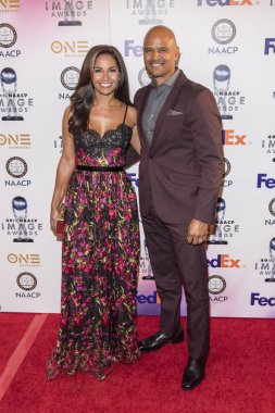 Salli Richardson, Dondre Whitfield, 14 Ocak 2018 'de Pasadena Konferans Binası' ndaki 49. NAACP Görüntü Ödülleri Akşam Yemeği ve Töreni 'ne katıldı.