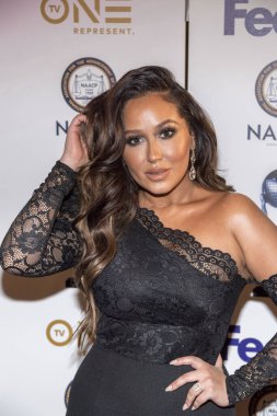 Adrienne Houghton, 14 Ocak 2018 'de Pasadena Konferans Binası' nda 49. NAACP Görüntü Ödülleri 'ne katılmıştır.