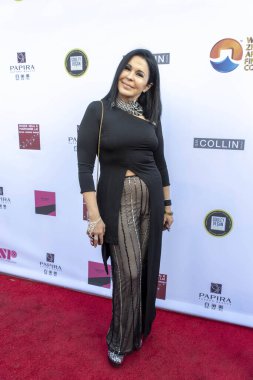 Maria Conchita Alonso, 24 Şubat 2019 'da Los Angeles' taki The Hollywood Palladium 'da verilen 4. Geleneksel Roger Neal Oscar Ödül Töreni' ne katılıyor.