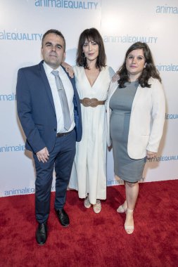 Jose Valle, Michelle Forbes ve Sharon Nunez 2 Aralık 2017 'de Beverly Hills Hilton, Beverly Hills, Kaliforniya' daki Hayvan Eşitliği Küresel Eylem Yıllık Galasına katıldılar.