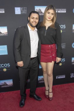 Savvas Christou ve Andrea Vaeana, 10 Haziran 2018 'de Hollywood, Kaliforniya' daki Mısır Tiyatrosu 'nda düzenlenen 12. Geleneksel Los Angeles Yunan Film Festivali Mükemmel Yabancılar Prömiyerine katıldılar.