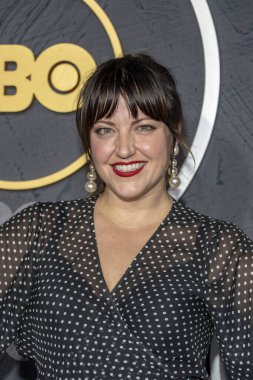 Kathryn Burns, 22 Eylül 2019 tarihinde Los Angeles Pasifik Tasarım Merkezi 'nde HBO' nun Post Emmy Ödülü Resepsiyonuna katıldı.
