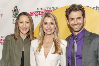 Bree Turner, Jamie Anderson ve Jonathan Stoddard 20 Nisan 2019 'da TCL Çin Tiyatrosu, Hollywood, CA' da 2019 Hollywood Kısa Komedi Film Festivali 'ne katıldılar.
