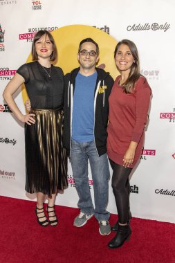Kelly Wallace-Barnhill, Shawn DePasquale, Lindsey Gentile 20 Nisan 2019 'da Hollywood Komedi Kısa Film Festivali' ne katıldılar.