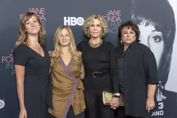 Emma Pildes Jessica Levin Jane Fonda Susan Lacy Hbo Belgesel — Stok fotoğraf