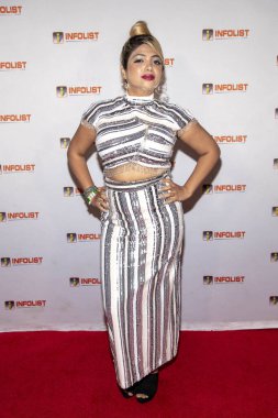 11 Temmuz 2019 'da Wisdome Dome Park, Hollywood, CA' da Infolist Öncesi Comic-Con Bash 'e katılıyor.