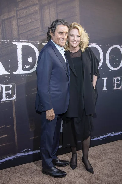 Ian Mcshane Gwen Humble Attend Hbo Deadwood Los Angeles Premiere — Stock Photo, Image