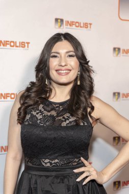 Celeste Thorson 20 Şubat 2019 'da Batı Hollywood' daki Skybar 'da düzenlenen InfoList' in Oscarlar Öncesi Gecesi 'ne katılıyor.