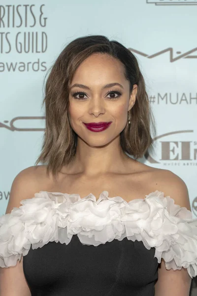 Amber Stevens West出席2019年2月16日在加利福尼亚州洛杉矶Novo Theatre举行的2019年化妆艺术家和发型师协会奖 — 图库照片