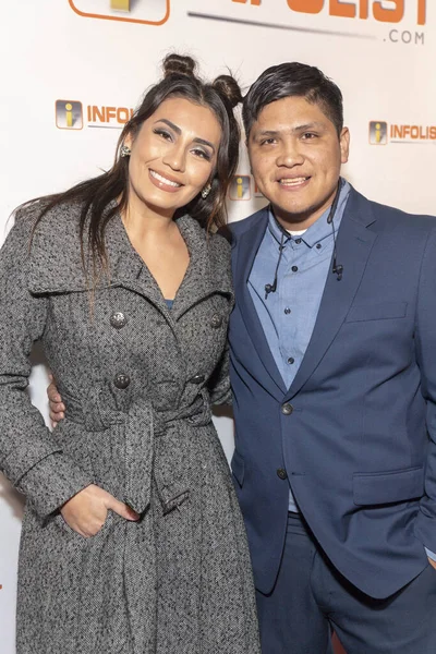 Sandra Gutierrez Johnny Ortiz Bei Der Pre Oscar Soiree 2019 — Stockfoto