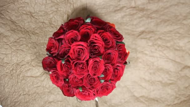 Red Roses Flowers Bouquet Romantic Romance Love Stock Video