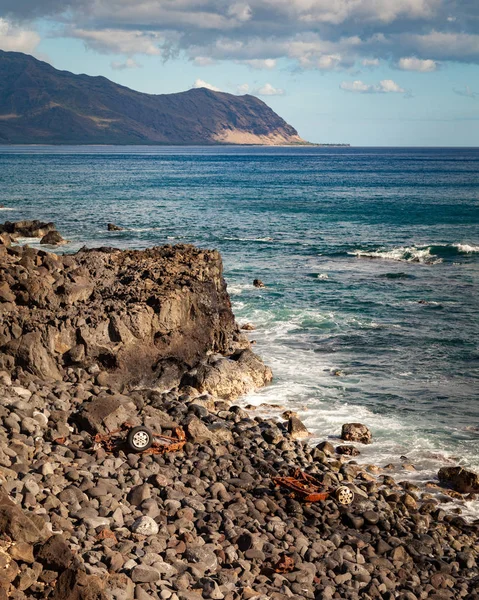 Coastal Seascape Car Wreck — Stock Photo, Image