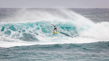Surfing Sunset Beach Hawaii clipart