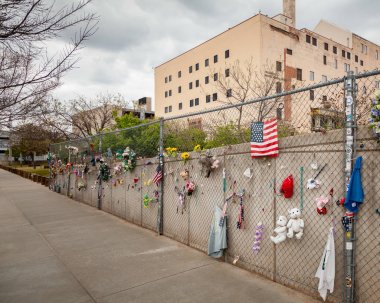 Oklahoma City National Bombing Memorial and Fence Closeup clipart