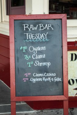 Chalkboard Restaurant Seafood Menu Sign clipart