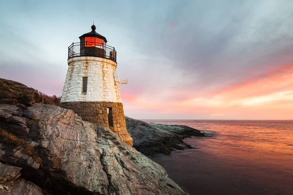 Burgberg Leuchtturm Newport Rhode Island — Stockfoto